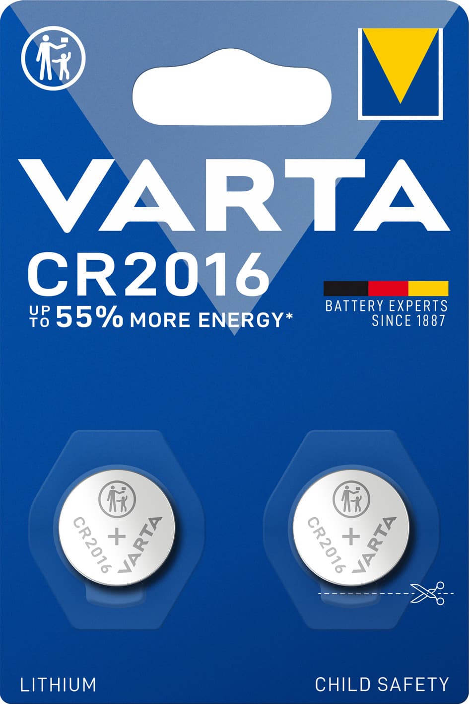 Varta LITHIUM Coin CR2016 (Batteria a bottone, 3V) Blister da 2 GARANZIA ITALIA