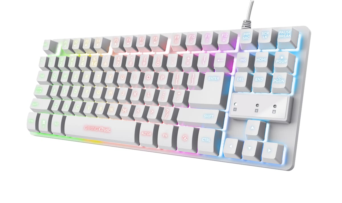 Trust GXT 833W Thado tastiera Gaming USB Olandese Bianco GARANZIA ITALIA