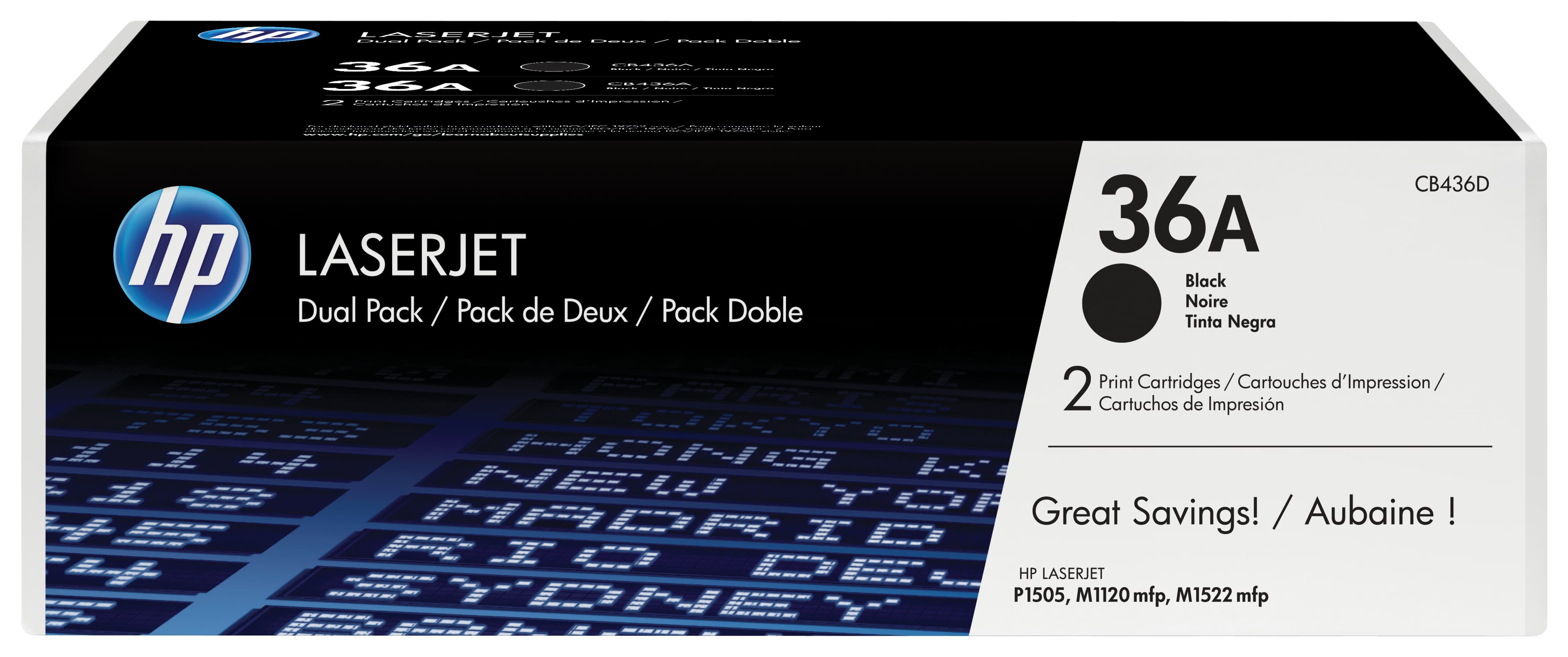 HP Confezione da 2 cartucce originali di Toner nero LaserJet 36A GARANZIA ITALIA