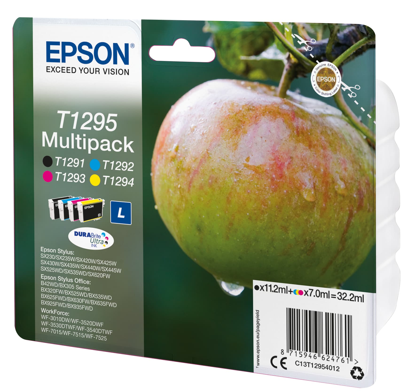 Epson Apple Multipack 4 colori DURABrite Ultra Mela T1295 GARANZIA ITALIA