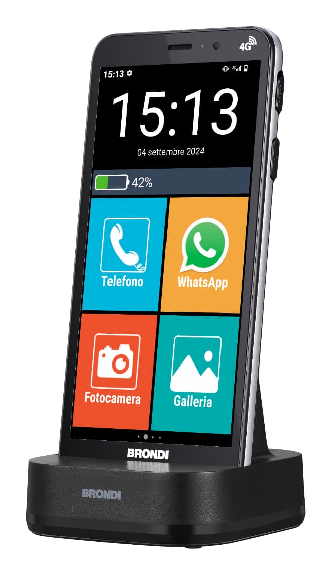 Brondi Amico Vero 4G 14,5 cm (5.7") Doppia SIM Android 14 3 GB 32 GB 2800 mAh Nero GARANZIA ITALIA