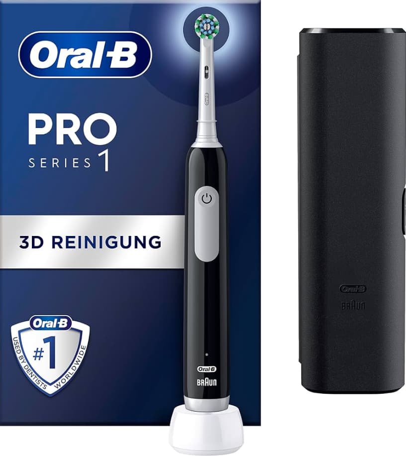 Oral-B Pro 1 Cross Action Adulto Spazzolino rotante-oscillante Nero GARANZIA ITALIA