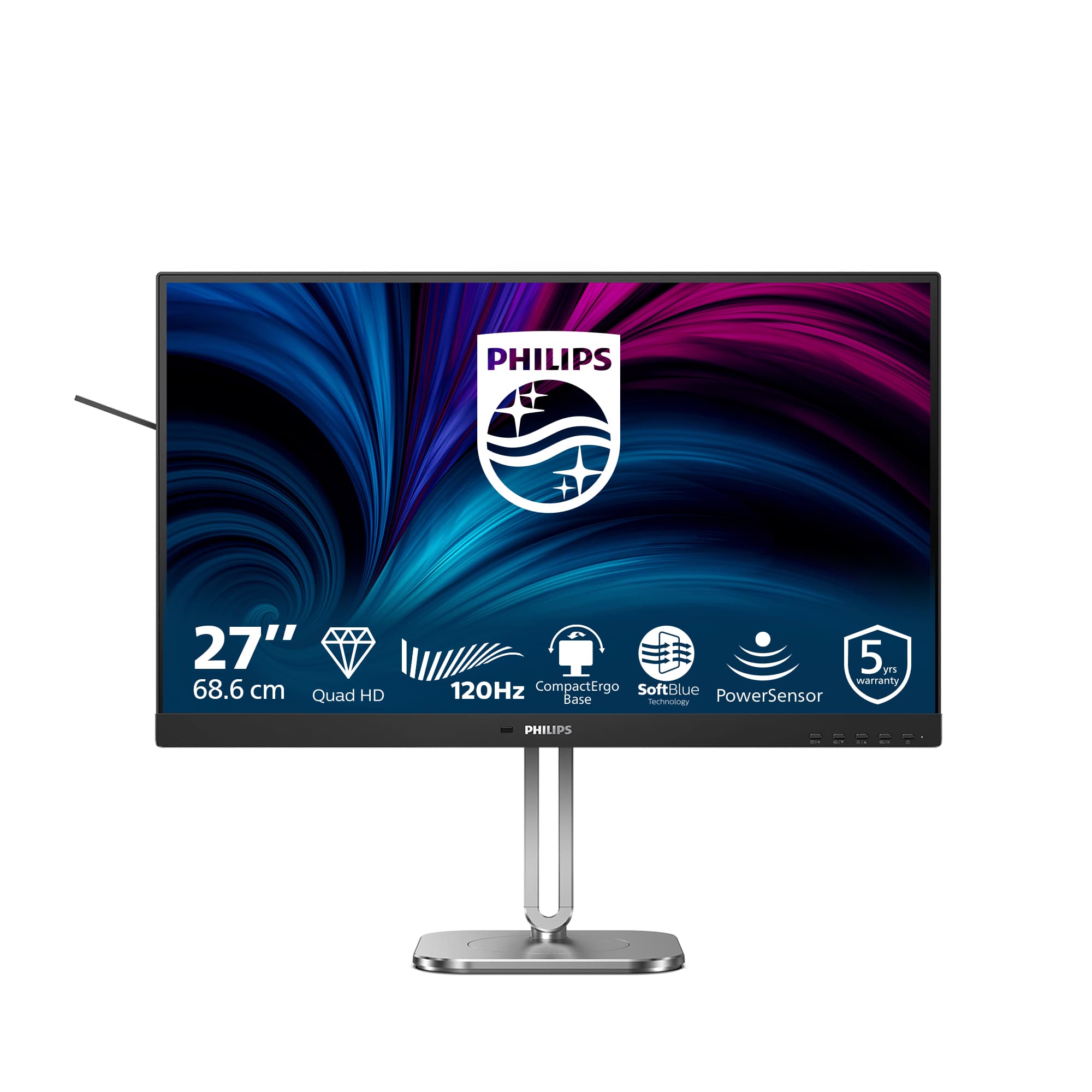 Philips Serie 4000 27B2N4500/00 Monitor PC 68,6 cm (27") 2560 x 1440 Pixel Quad HD LCD Grigio GARANZIA ITALIA