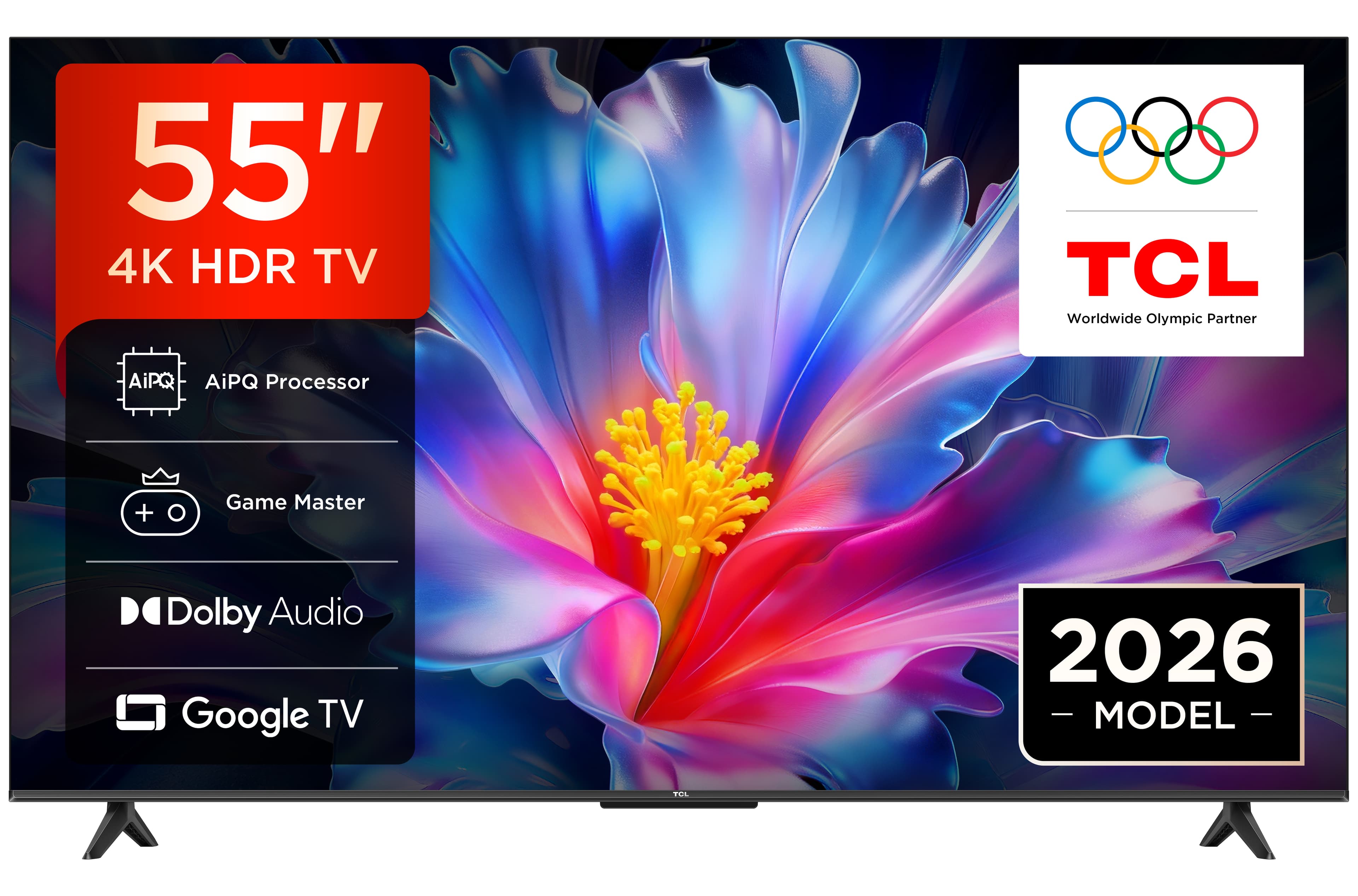 TCL P6L TV 55P6L 55” 4K HDR, Direct LED, Google TV, HDR10, Dolby Audio, Game Master, VRR, Google Assistant & Alexa, AirPlay 2 GARANZIA ITALIA