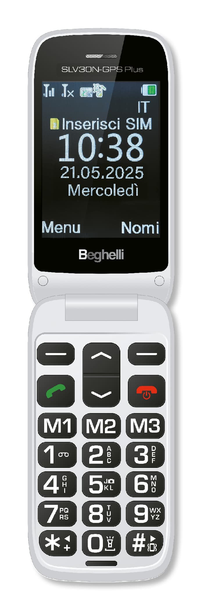 Beghelli 9201N cellulare 7,11 cm (2.8") 100 g Argento Telefono per anziani GARANZIA ITALIA
