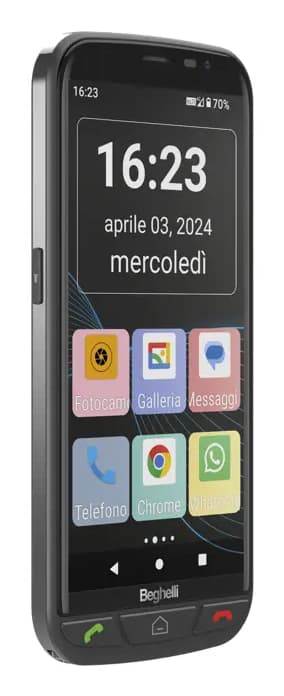 Beghelli SLV55 14 cm (5.5") Doppia SIM Android 13 4G USB tipo-C 2 GB 16 GB 3000 mAh Nero GARANZIA ITALIA