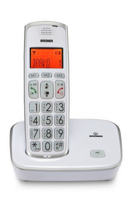 Brondi Bravo Gold Telefono DECT Identificatore di chiamata Bianco GARANZIA ITALIA