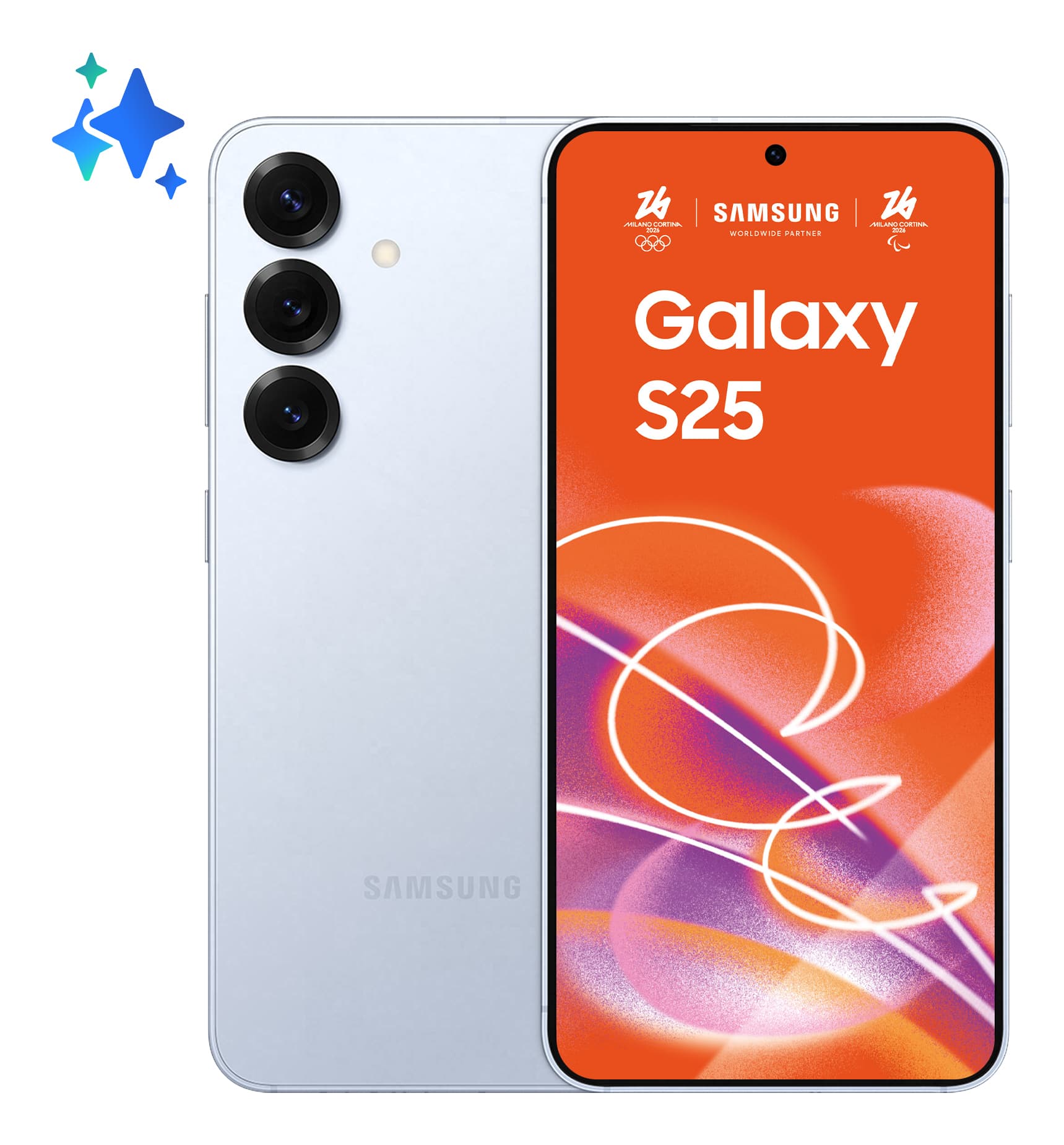 Samsung Galaxy S25 Smartphone AI, Display 6.2'' FHD+ Dynamic AMOLED 2X, Fotocamera 50MP, RAM 12GB, 128GB, 4.000 mAh, Icyblue GARANZIA ITALIA
