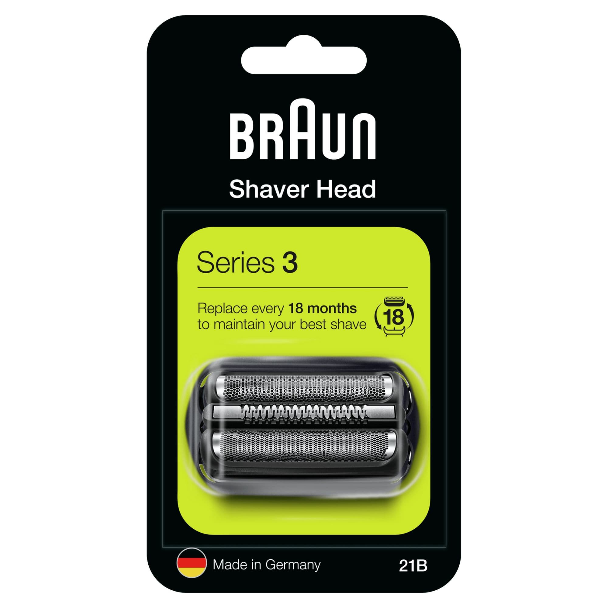 Braun Series 3 21B Testina Di Ricambio Per Rasoio Elettrico Barba - Nero - Compatibile Con I Rasoi GARANZIA ITALIA