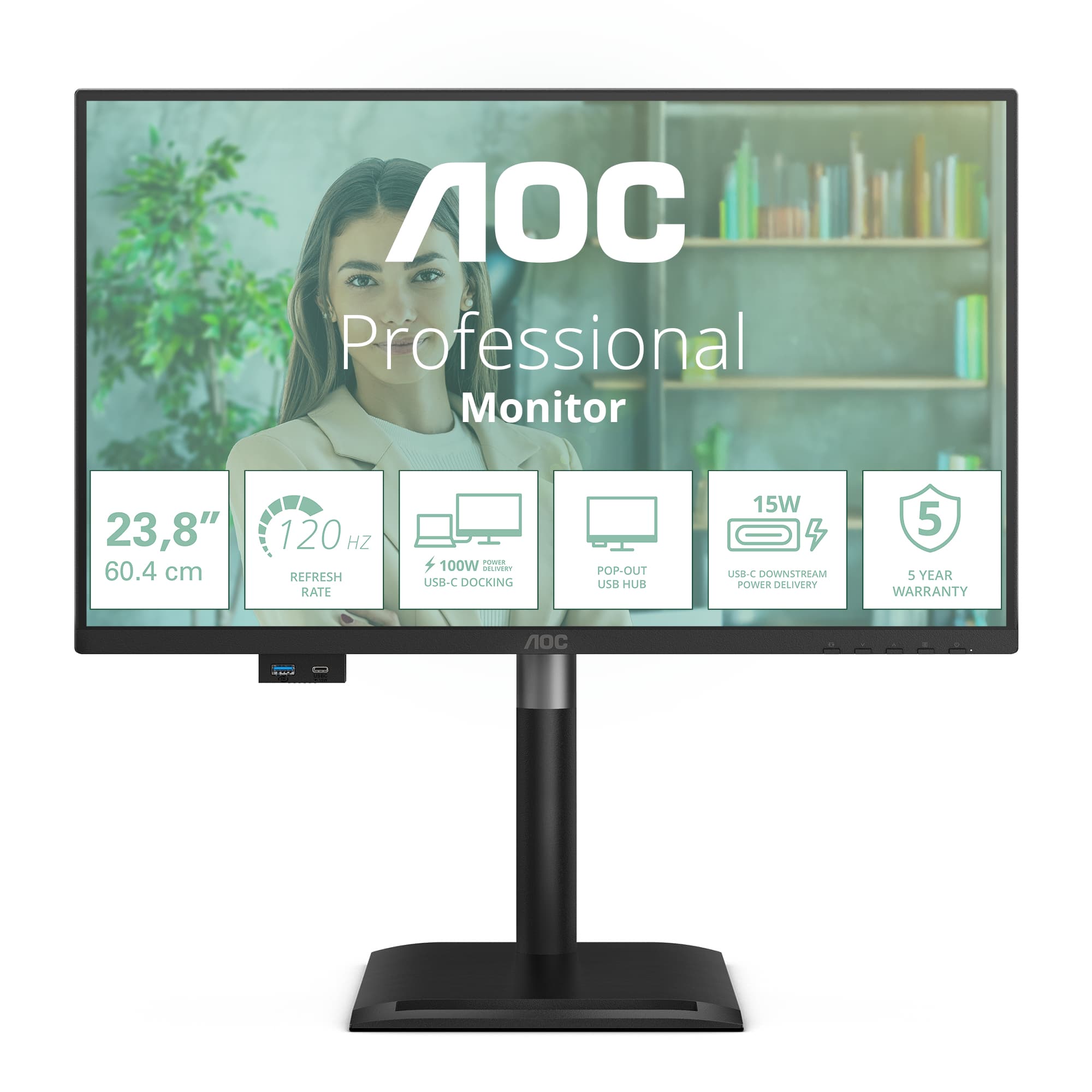 AOC 24P4CV Monitor PC 60,5 cm (23.8") 1920 x 1080 Pixel Full HD LED Nero GARANZIA ITALIA