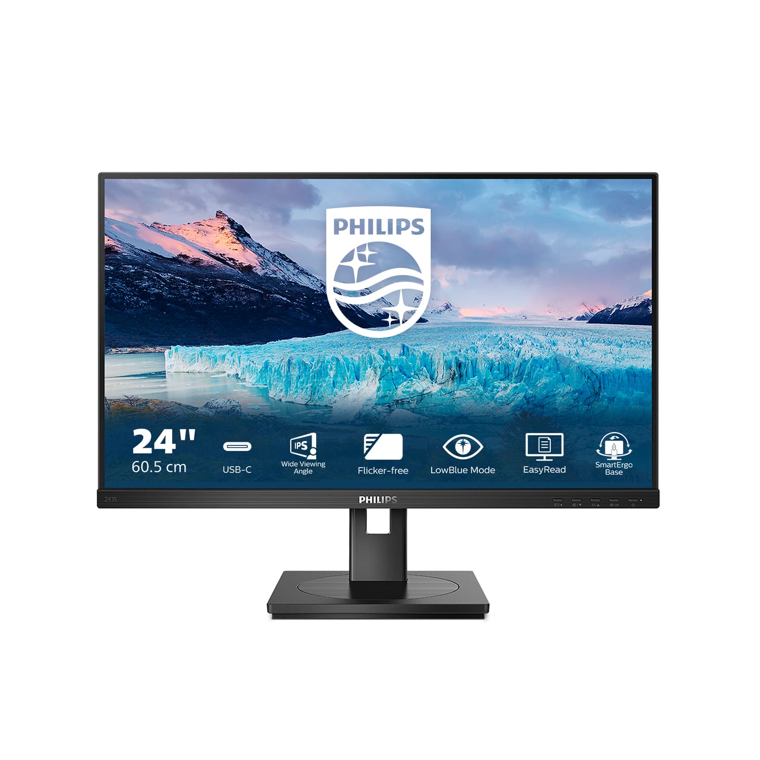 Philips S Line 243S1/00 Monitor PC 60,5 cm (23.8") 1920 x 1080 Pixel Full HD LCD Nero GARANZIA ITALIA