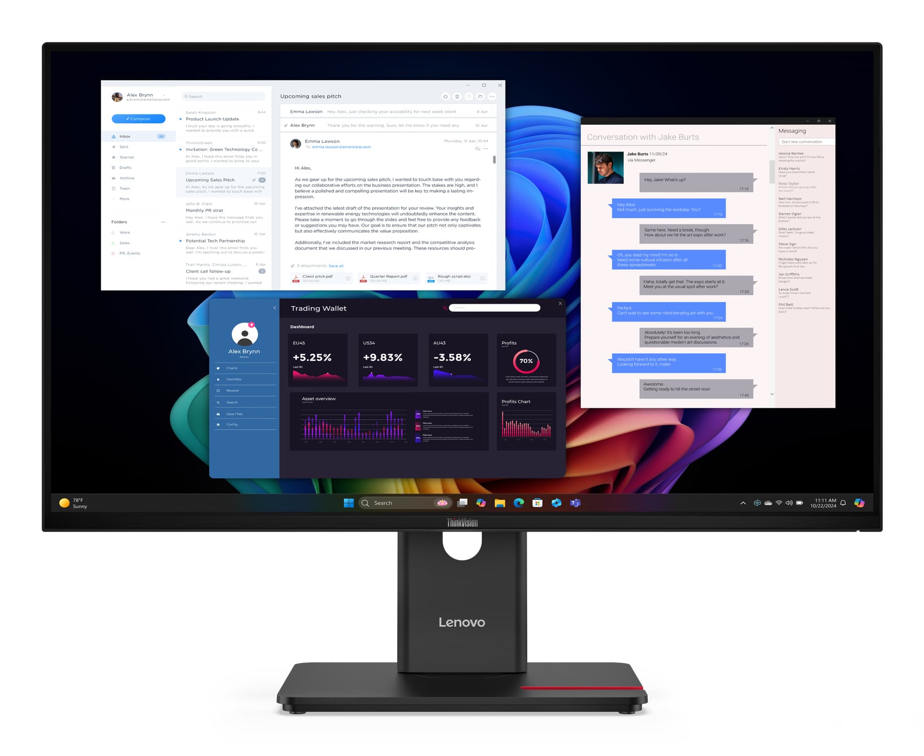 Lenovo ThinkVision T27UD-40 Monitor GARANZIA ITALIA