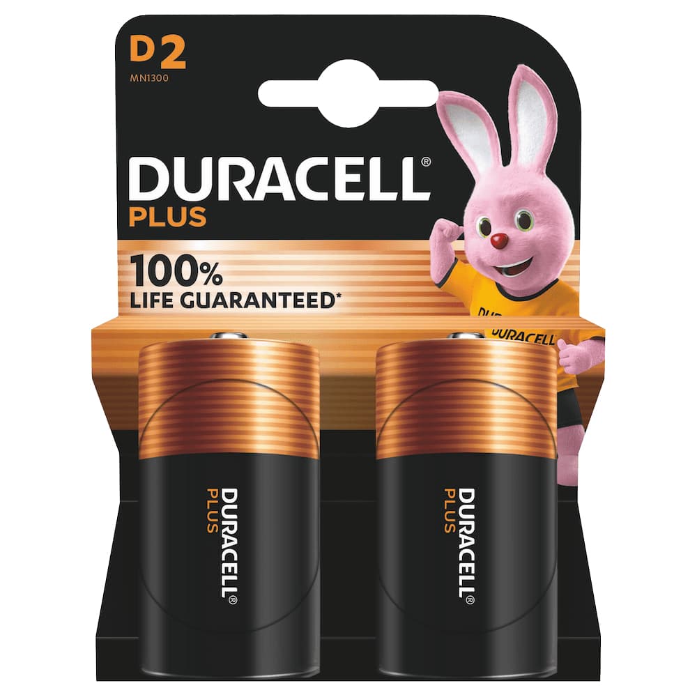 Duracell Plus 100 D B2 x10 GARANZIA ITALIA