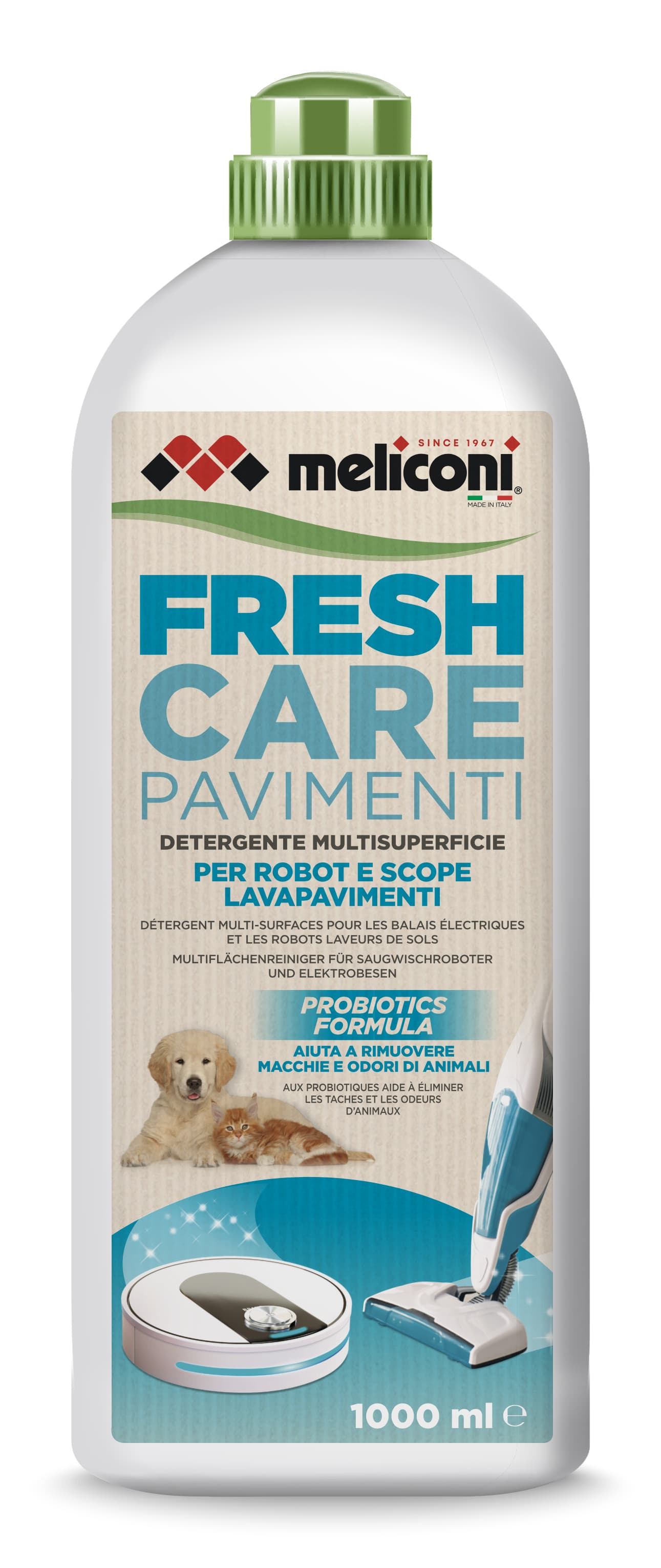 Meliconi FRESH CARE PAVIMENTI - Detergente per robot e scope elettriche GARANZIA ITALIA