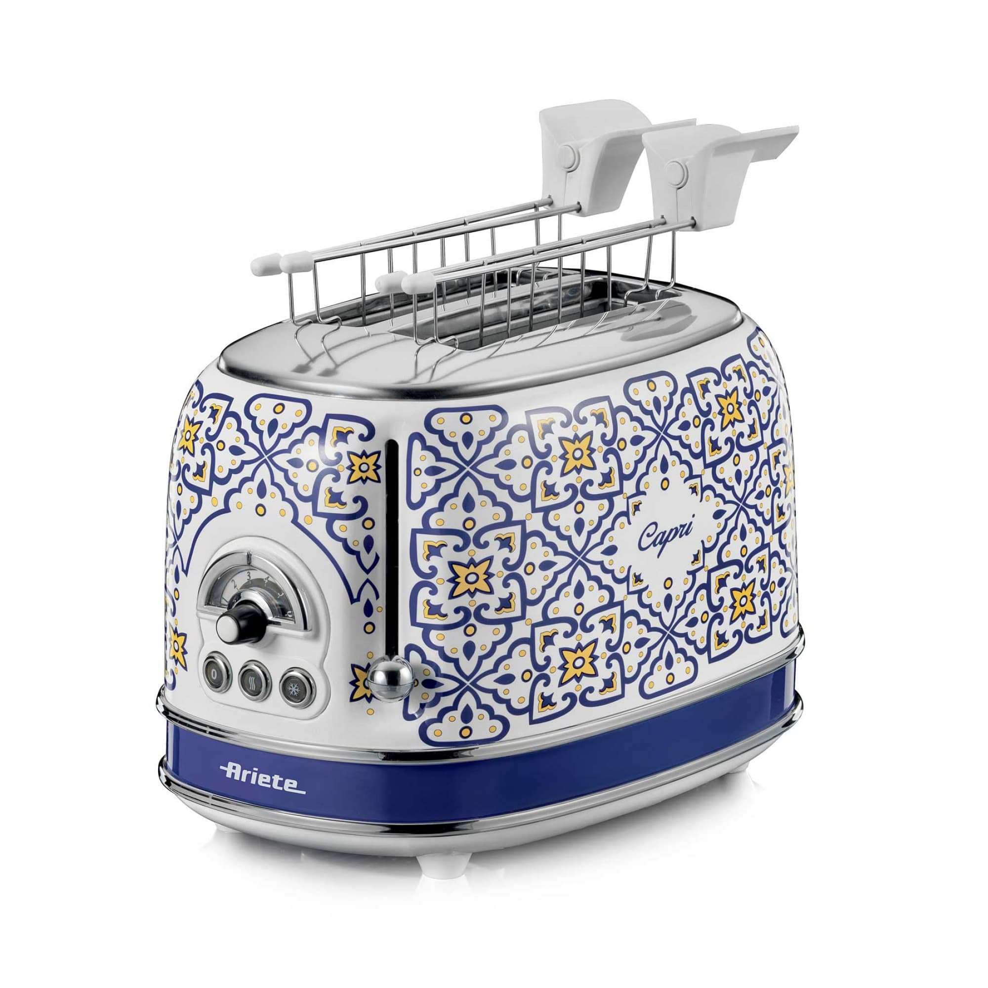 Ariete 155 Tostapane Capri, 810W, 2 fette, 6 livelli di doratura, Vassoio raccogli briciole, Funzione defrost, Espulsione automatica GARANZIA ITALIA