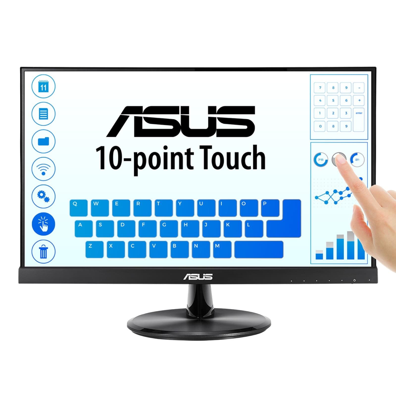ASUS VT229H Monitor PC 54,6 cm (21.5") 1920 x 1080 Pixel Full HD LED Touch screen Nero GARANZIA ITALIA