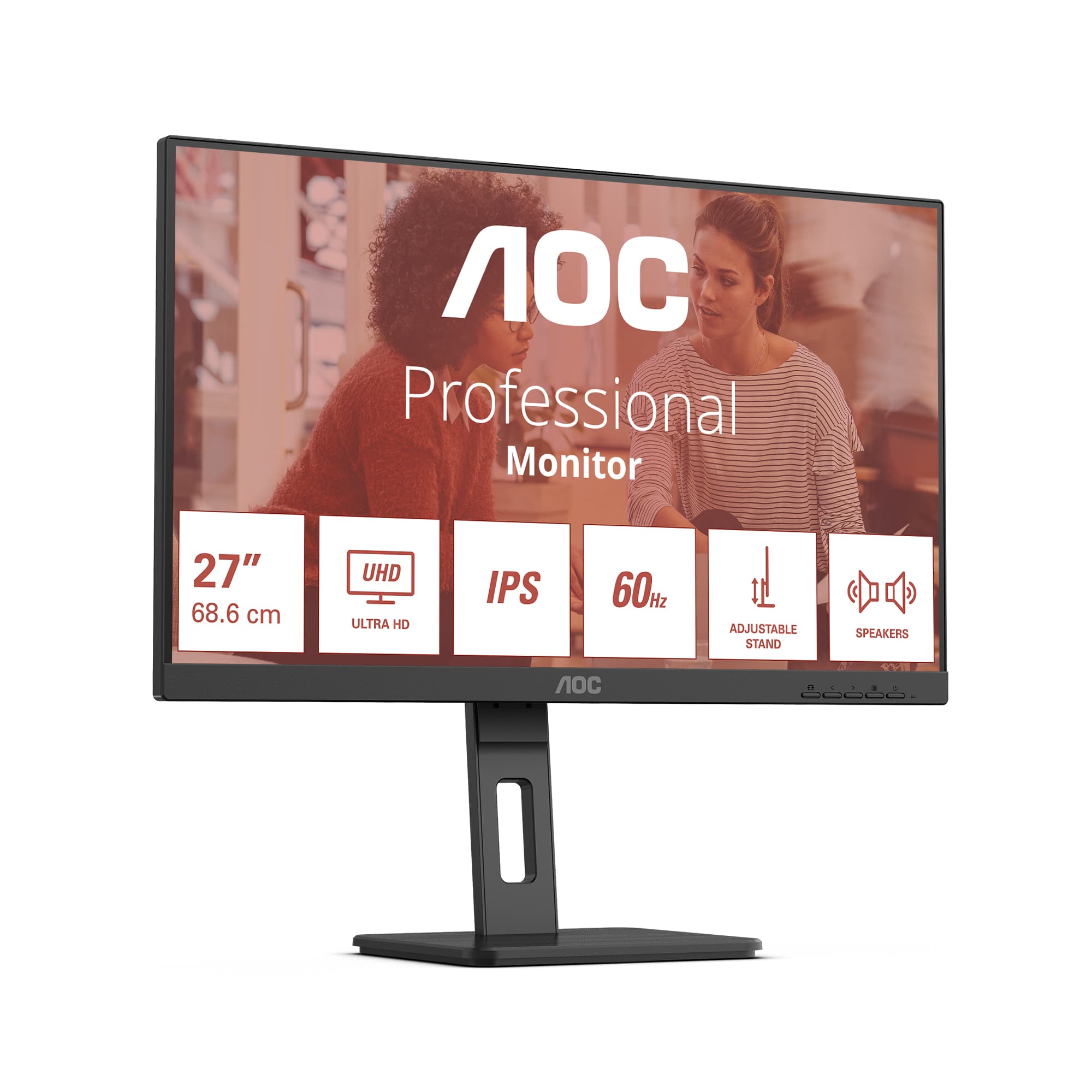 AOC E3 U27E3UF Monitor PC 68,6 cm (27") 3840 x 2160 Pixel 4K Ultra HD LED Nero GARANZIA ITALIA