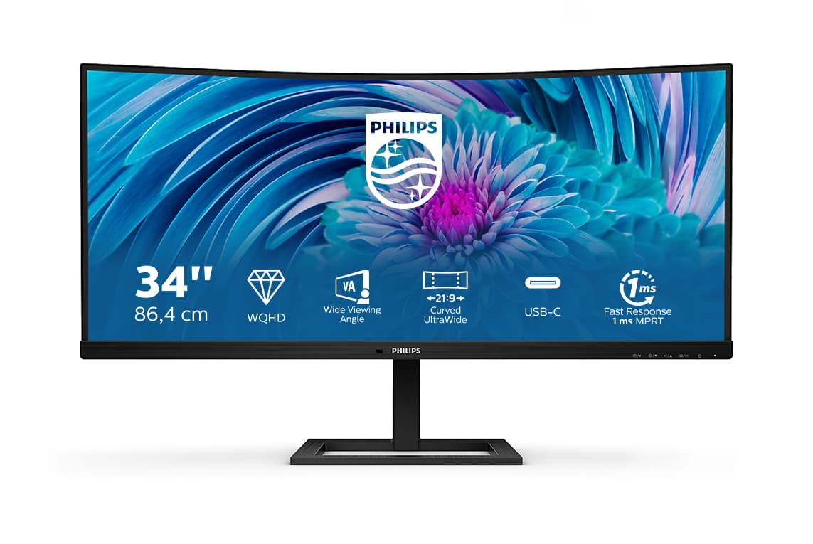 Philips E Line 346E2CUAE/00 Monitor PC 86,4 cm (34") 3440 x 1440 Pixel Wide Quad HD+ LCD Nero GARANZIA ITALIA