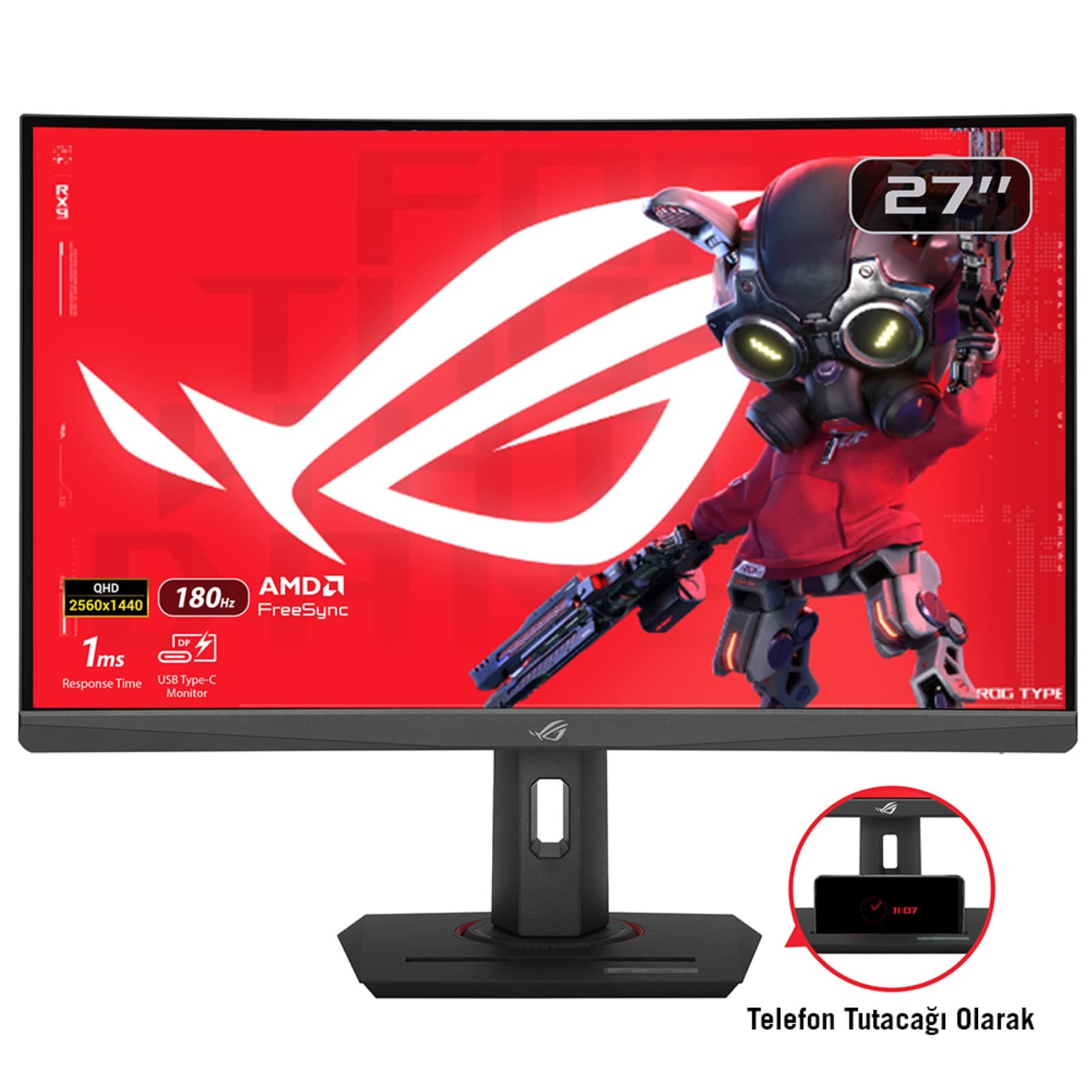 ASUS XG27WCS Monitor PC 68,6 cm (27") 2560 x 1440 Pixel Wide Quad HD Nero GARANZIA ITALIA