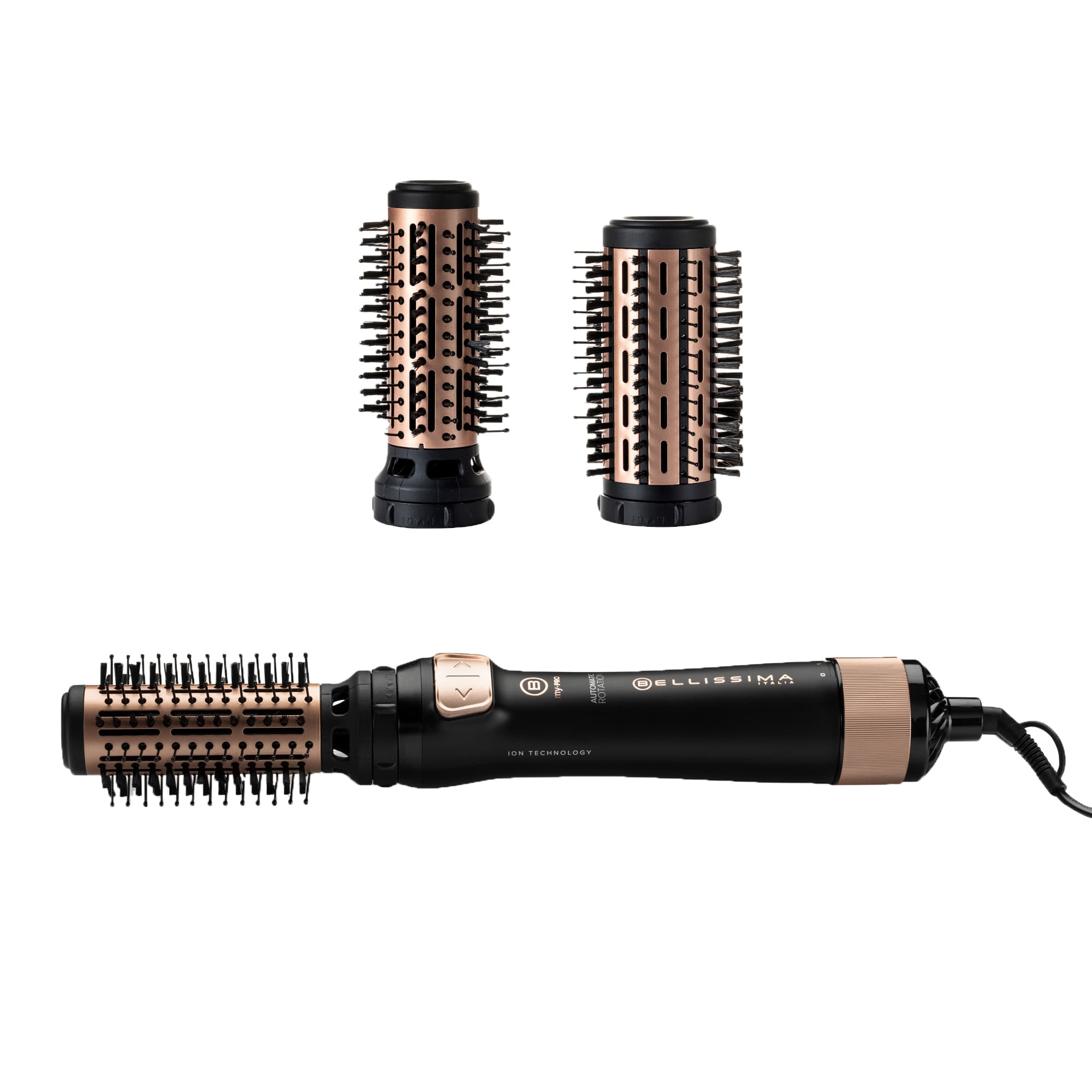 Bellissima Spazzola ad Aria Calda My Pro Revolution BHS4 1100, Rotazione Automatica, 2 Spazzole da 40 e 50 mm, Ionizzatore, 1000 W GARANZIA ITALIA