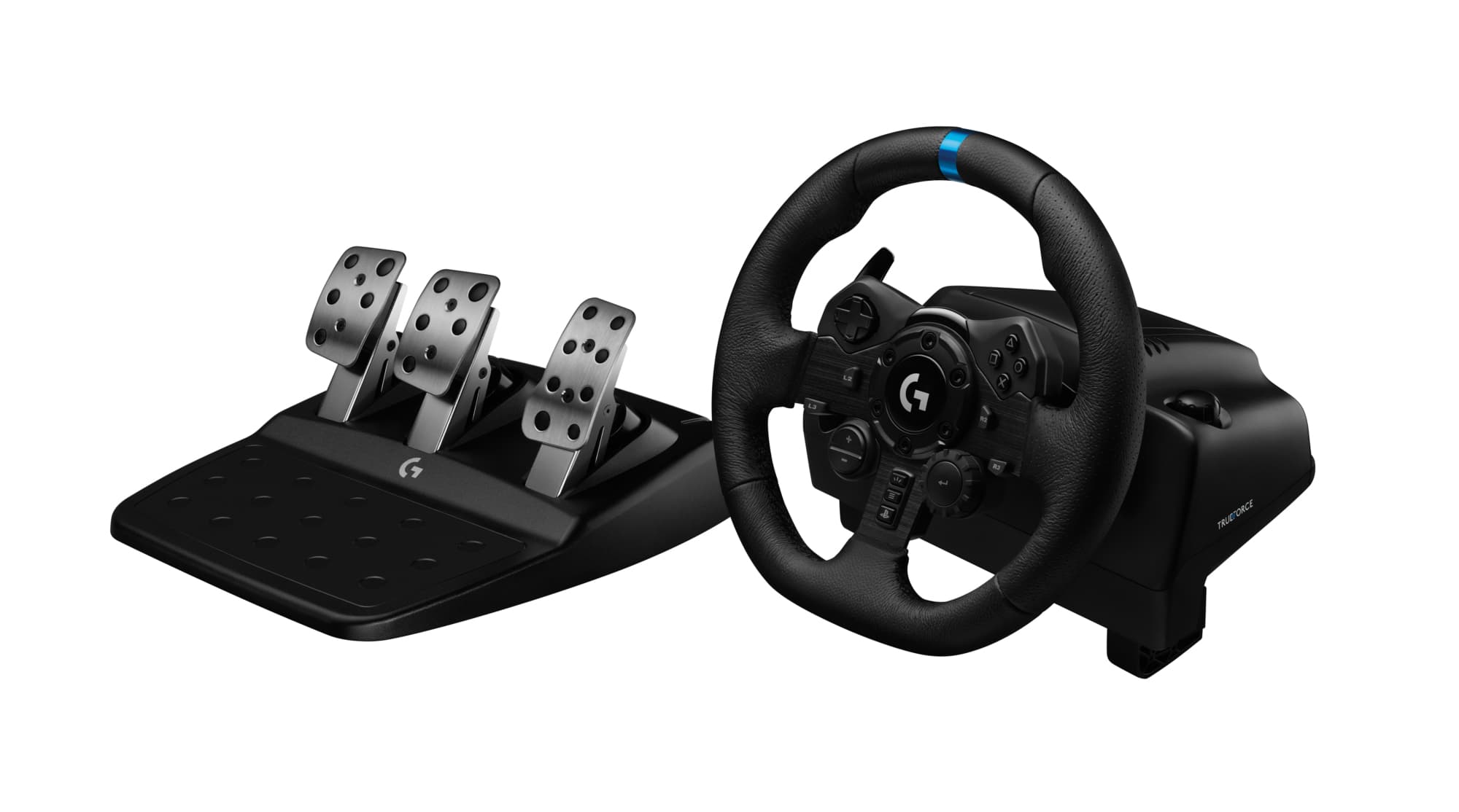 Logitech G Kit da corsa Logitech G923 SE: volante da corsa e pedali G923, TRUEFORCE, vera pelle + leva del cambio Driving Force - Per PS5, PS4, PC, Mac - Nero GARANZIA ITALIA