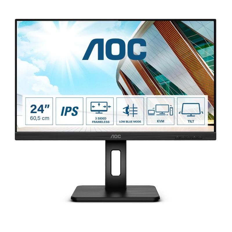 Aoc 24p2c 23.8 led ips full hd 1920 x 1080p 4 ms 75 hz hdmi displayport usb-c usb 3.2 altoparlanti incorporati nero