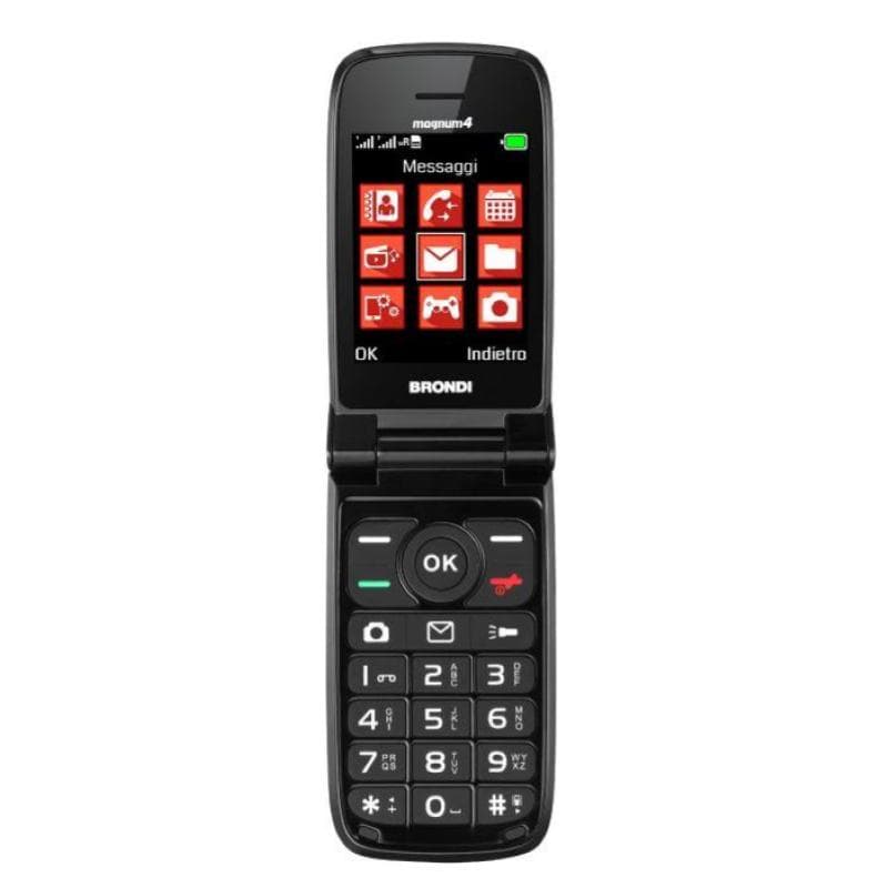 Brondi magnum 4 maxi display tastiera fisica retroilluminata dual sim flip attivo nero