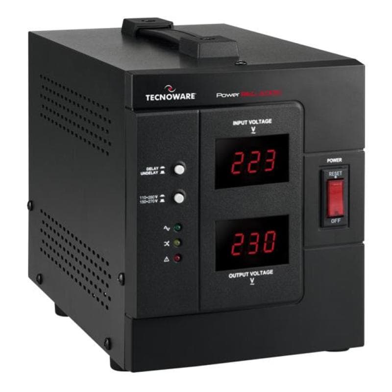Tecnoware power reg 3000va/2400w stabilizzatore elettronico monofase protezione da sbalzi, picchi e cali di corrente