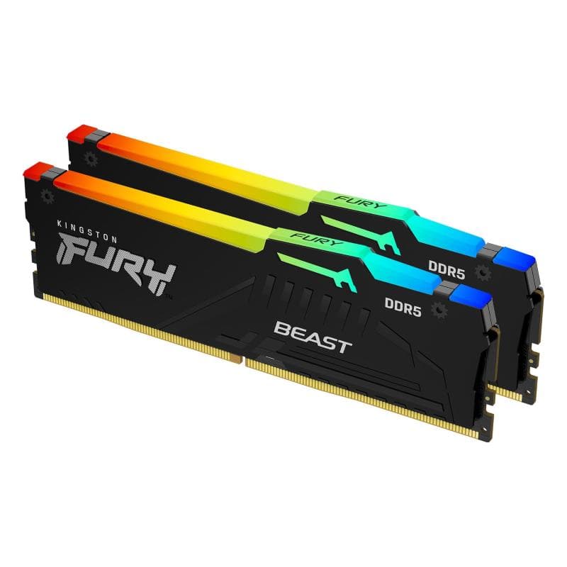 Kingston fury beast rgb kit memoria ram 2x32gb 64gb totali 5.600mt/s tipologia ddr5 tecnologia dimm balck
