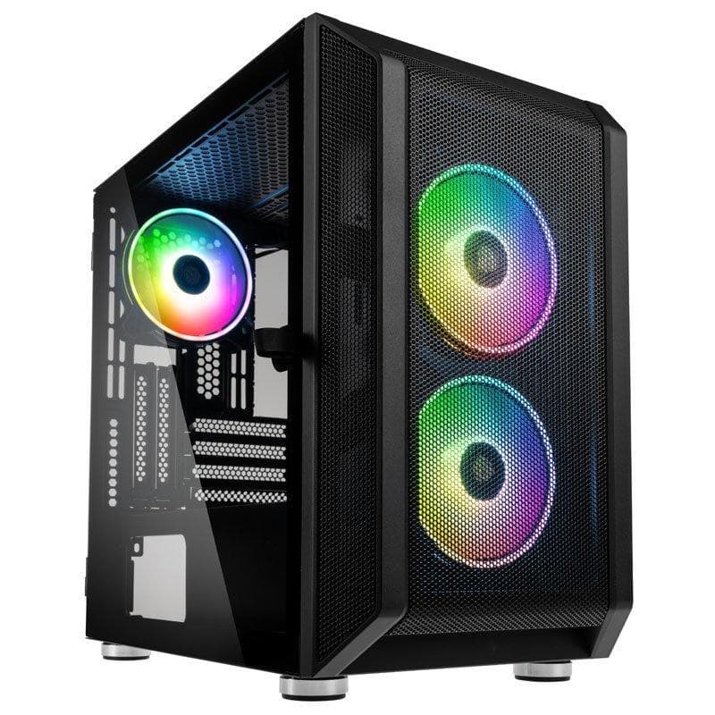 Kolink citadel mesh case rgb micro-atx per pc-gaming con pannello laterale in vetro temperato
