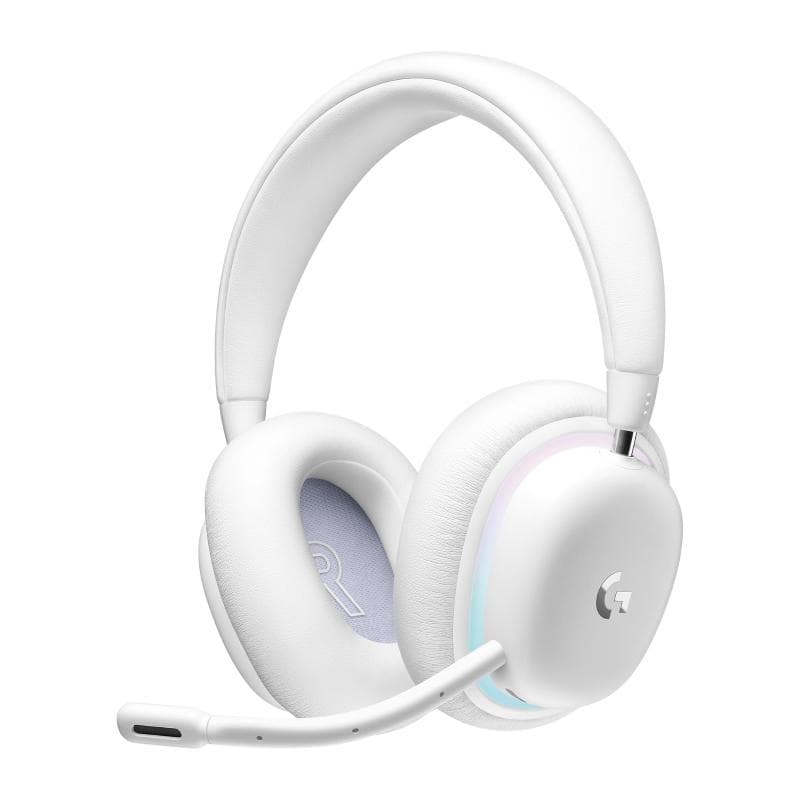 Logitech g g735 cuffie gaming wireless illuminazione rgb lightsync personalizzabile lightspeed bluetooth aux 3.5 mm compatibile con pc e dispositivi mobili microfono staccabile bianco