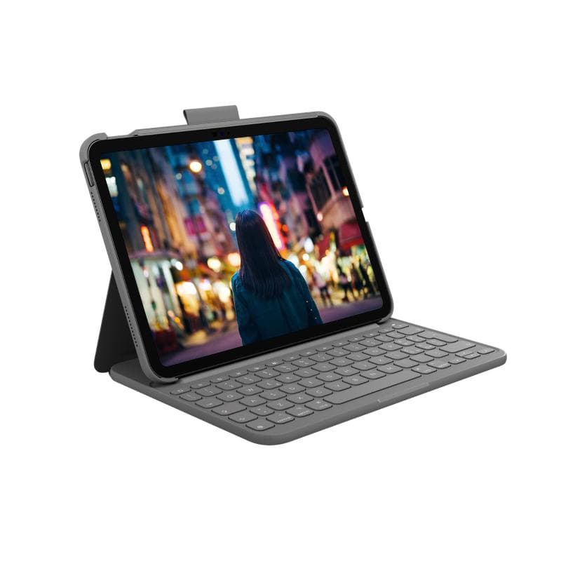 Logitech 920-011427slim folio custodia con tastiera per ipad 10a generazione con tastiera wireless integrata layout italiano qwerty grigio