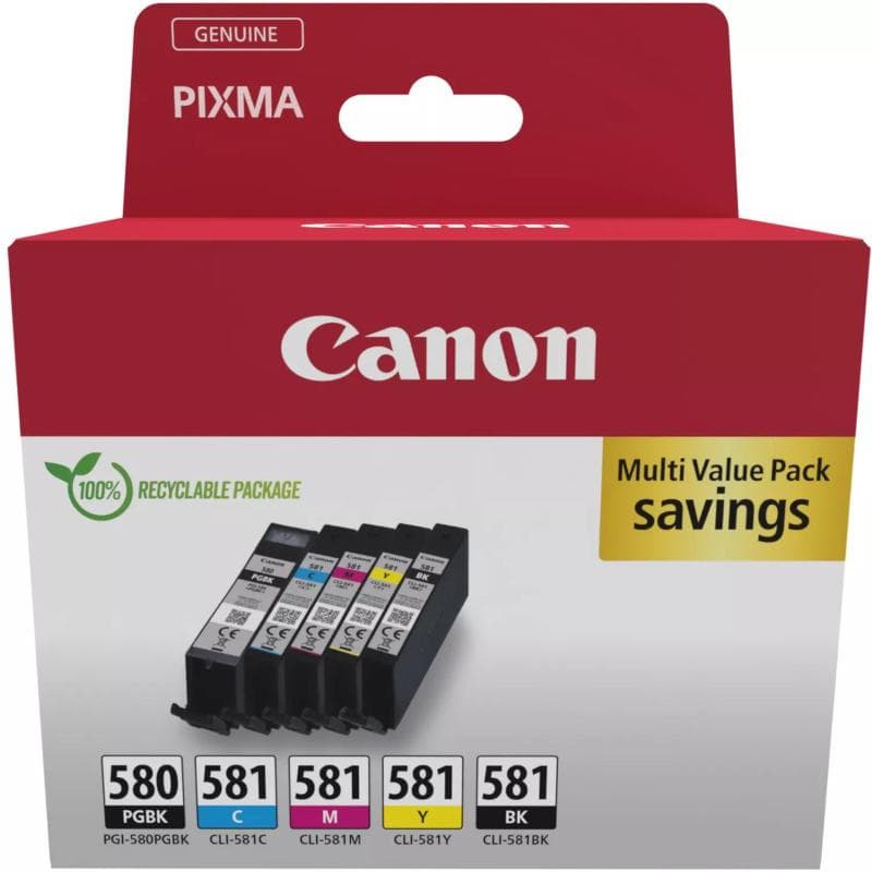 Canon 2078c007 cartuccia d`inchiostro 5 pezzi originale nero-blu-ciano-magenta-giallo