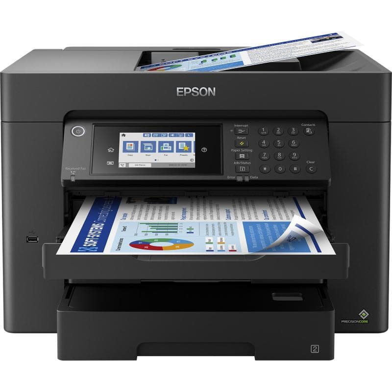 Epson workforce wf-7840dtwf stampante multifunzione ink jet a colori a3+ wi-fi fax adf duplex lan 32/22ppm 1200 x 2400 dpi