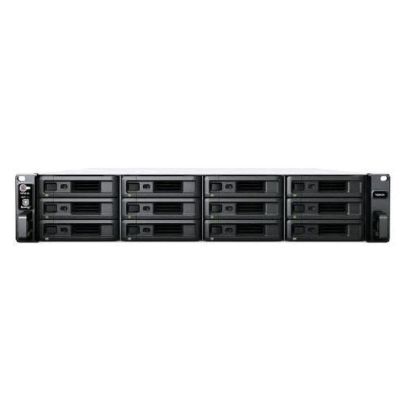 Synology rackstation rs2423+ nas chassis rack 2u amd ryzen v1780b 3.35ghz ram 8gb-12 bay hdd/ssd 2.5/3.5-lan 10/100/1000/10000 mbps colore nero/grigio