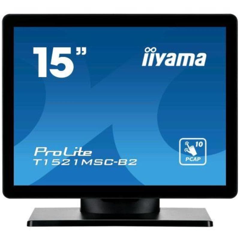 Iiyama prolite t1521msc-b2 15 led xga touch screen 4:3 8ms 800:1 altoparlanti vga hdmi nero