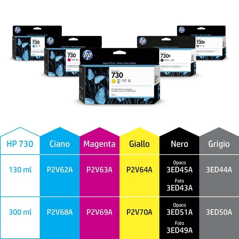 Hp p2v63a 730 ink cartridge magenta