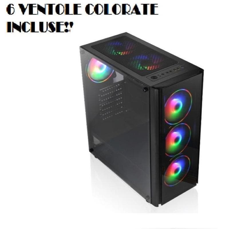 Case gaming tx-192-11 m-atx con 6 ventole colorate incluse