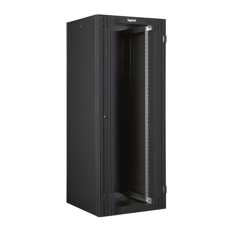 Armadio rack da pavimento legrand 24u 1226x600x600 porta in vetro 2 montanti anteriori ral 7016