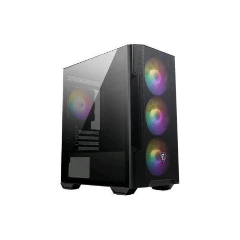 Msi mag forge m100r mini-tower pc case - vetro temperato, micro-atx mini-itx, pannello frontale mesh, 4 ventole argb (120mm) con controller hub, filtro antipolvere magnetico, porta usb 3.2 gen1 type-a