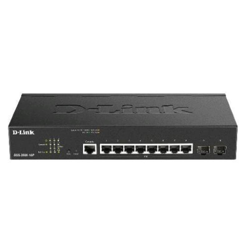 D-link dgs-2000-10p switch 8 porte poe gestito l2 l3 gigabit ethernet 10/100/1000 2 sfp nero