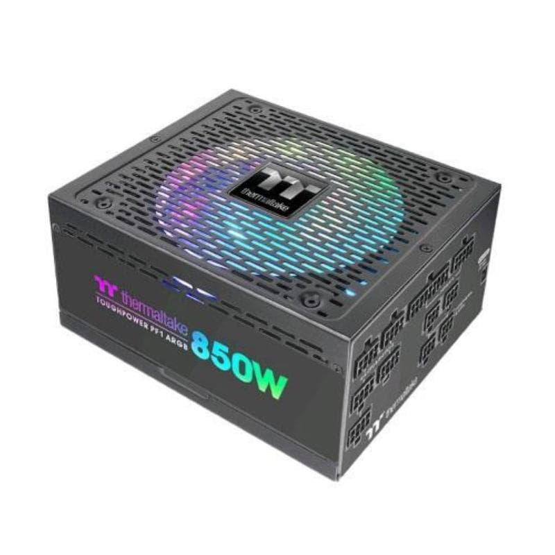 Thermaltake toughpower pf1 alimentatore 850w argb 80 plus platinum completamente modulare con ventola rgb da 18 led black
