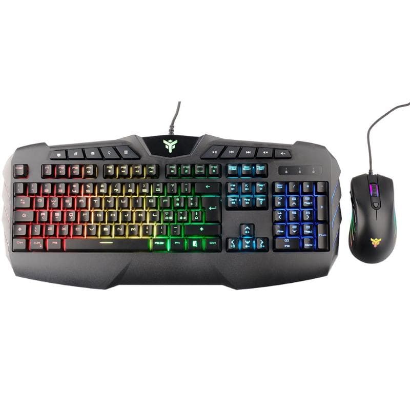 Itek kit tastiera + mouse t20 membrana rgb multimediale sw usb