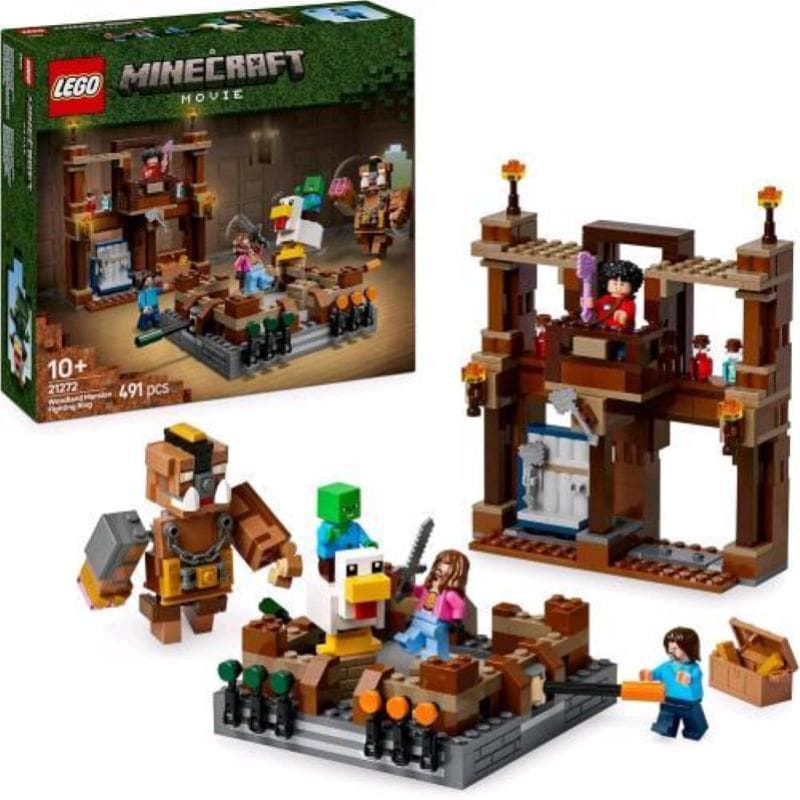 Lego minecraft magione della foresta ring di combattimento con personaggi e accessori