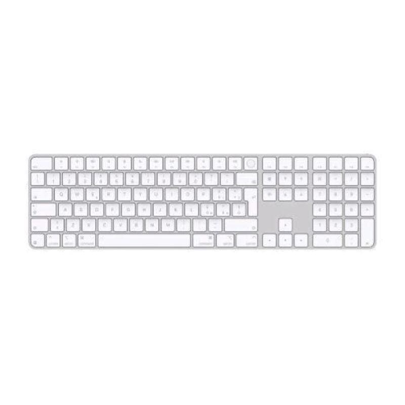 Apple magic keyboard tastiera senza fili bluetooth-usb-c con touch id e tastierino numerico per mac con chip apple qwerty italiana bianco