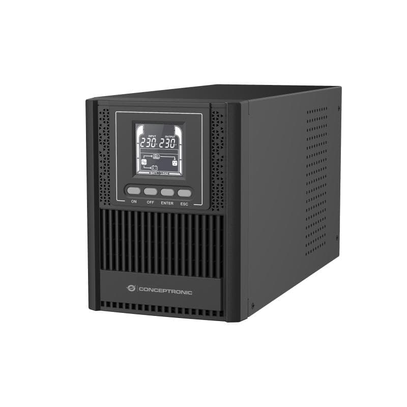 Conceptronic zeus52es1k ups doppia conversione 1kva 900w 3 prese ac display lcd