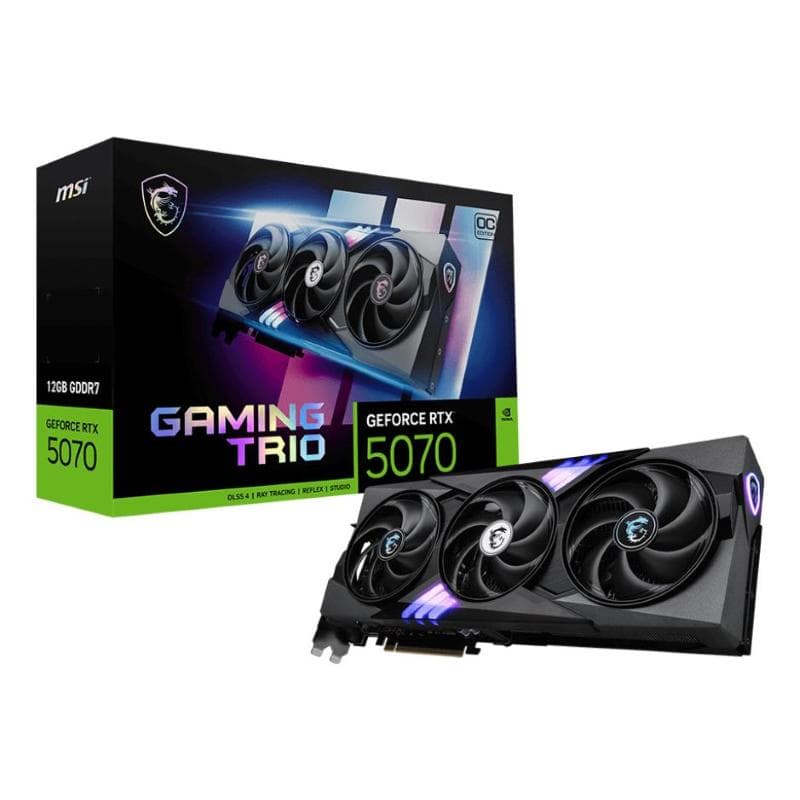 Msi geforce rtx 5070 gaming trio oc scheda grafica 12gb gddr7 pcie 5.0 nero rgb