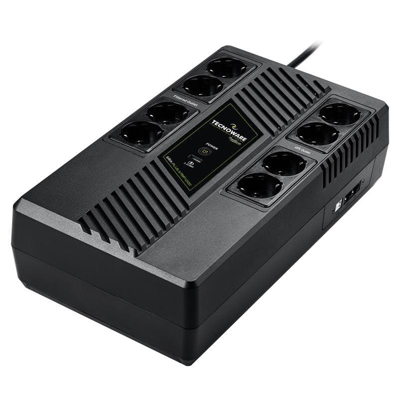 Ups tecnoware era plus strip 1000 -fgcerapls1002sch - 1000va con 4+4 prese schuko/italia +stabilizz. +usb