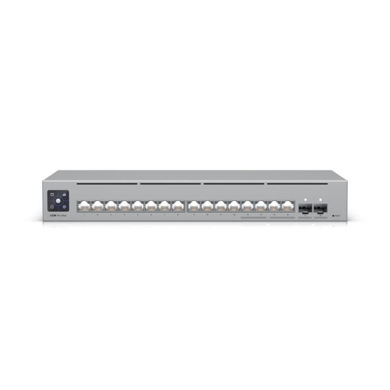 Switch 16p lan gigabit ubiquiti usw-pro-max-16 l3 4p rj45 da 2.5gbe 12p gbe rj45 2p sfp+ 10g montaggio rack