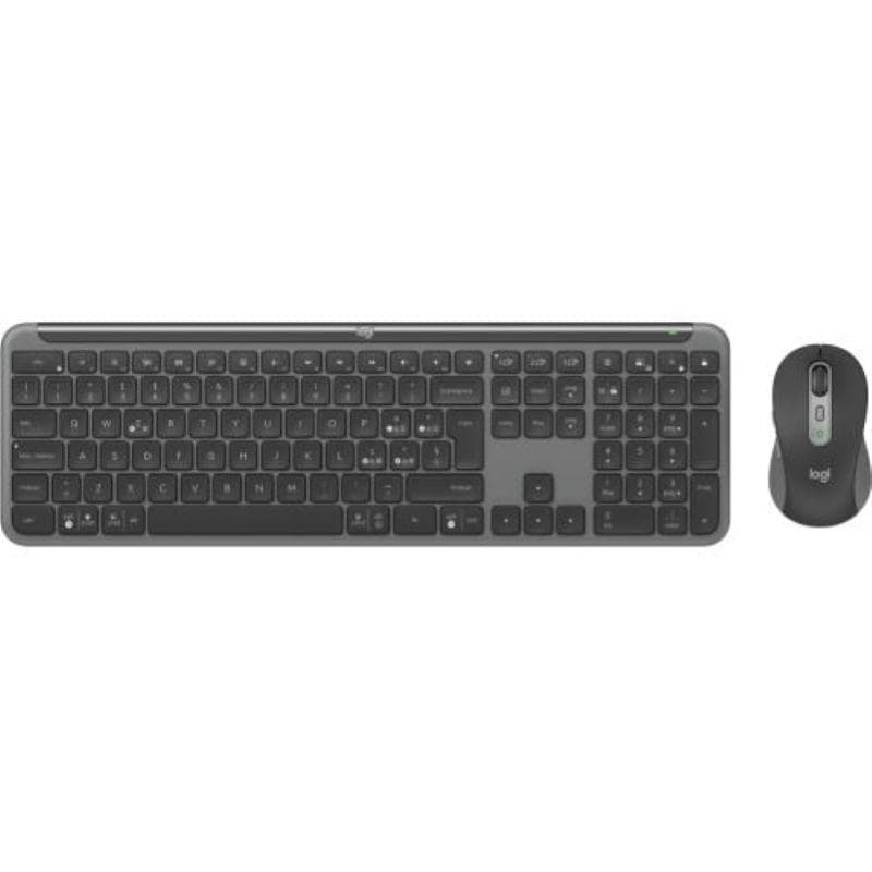 Logitech signature slim mk950 for business kit tastiera e mouse wireless digitazione discreta ricevitore sicurobluetooth certificazione globale